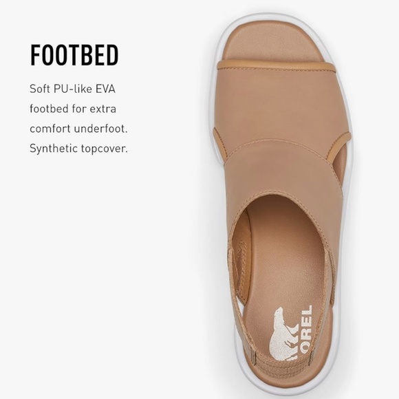 Sorel Women's Joanie III Slingback Sandals Honest Beige, White - Picture 4 of 16